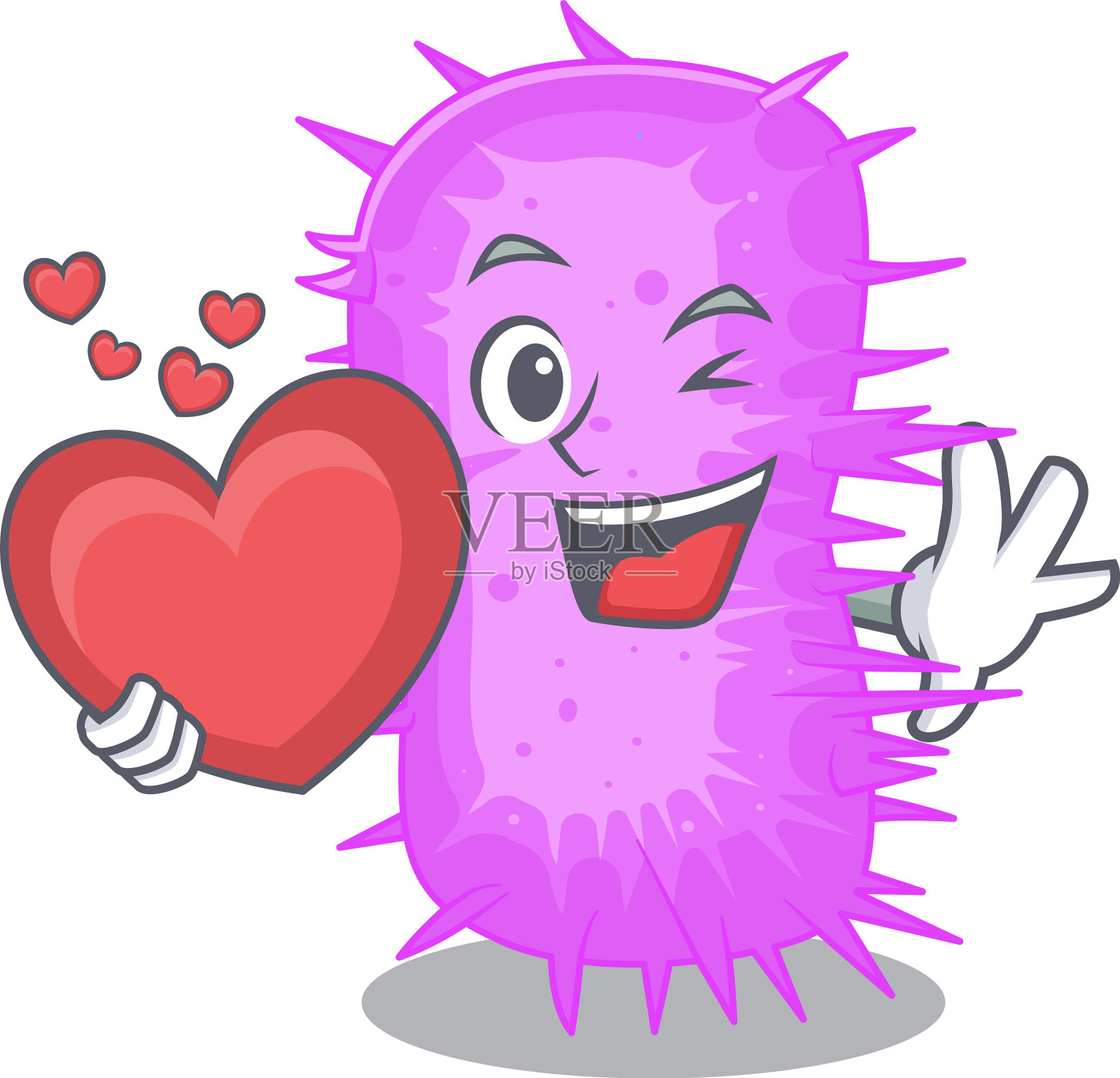 可爱的鲍曼不动杆菌卡通人物设计元素图片