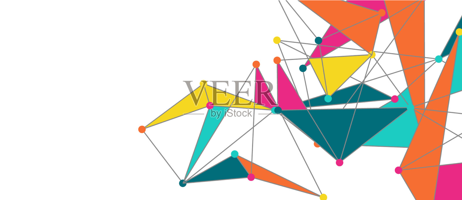 线点连接三角技术设计元素图片