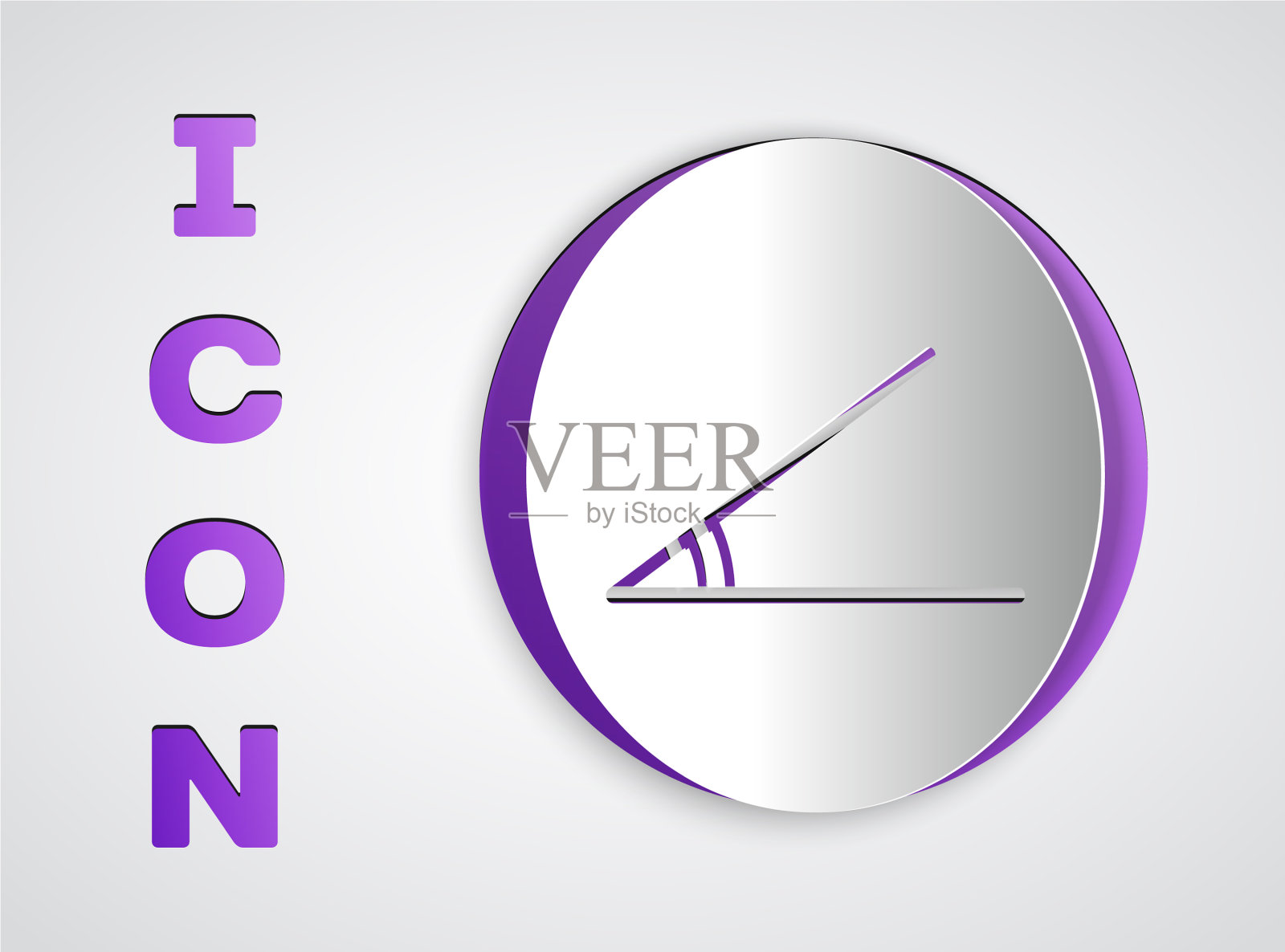 纸切割锐角45度孤立图标图标素材