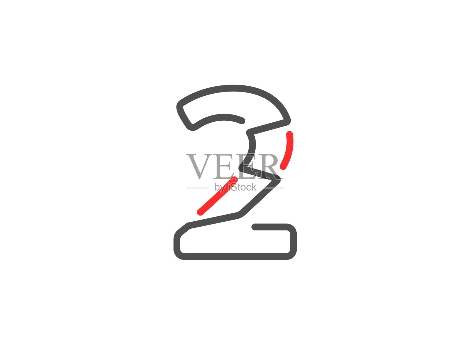 两个向量的数字。现代新潮，线条设计创意风格。用于标识、品牌标签、设计元素、企业标识、应用等İsolated矢量插画插画图片素材