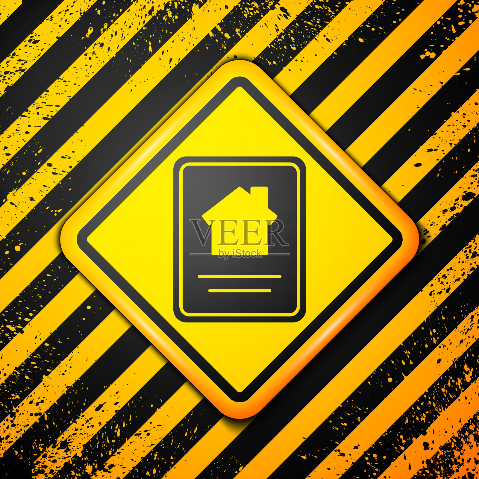 黑色在线房地产房子上的平板电脑图标插画图片素材