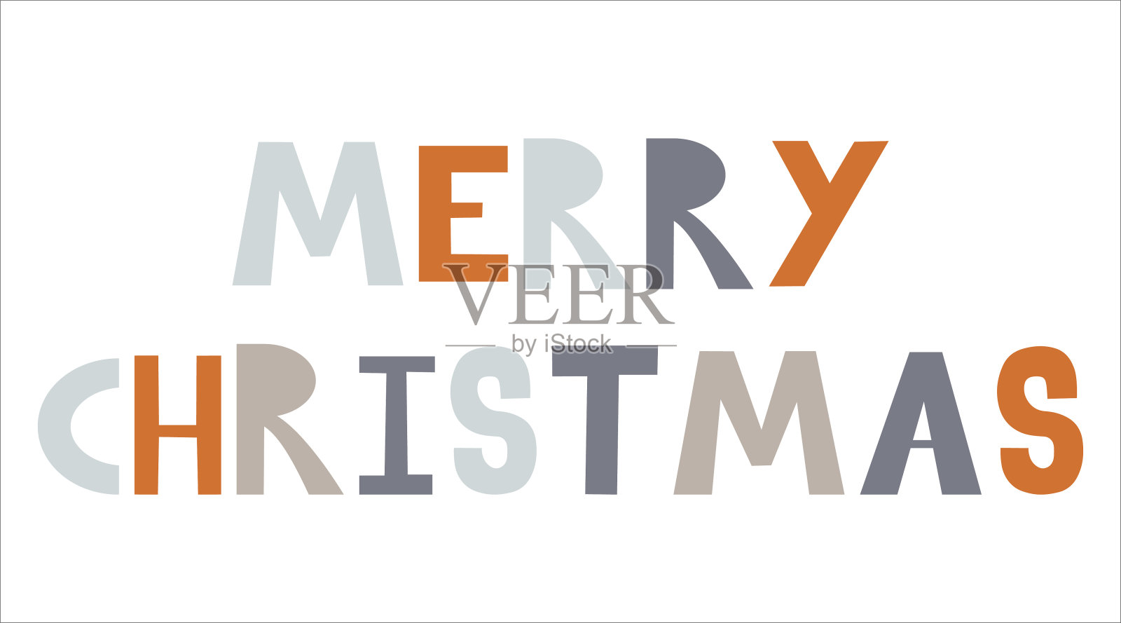 圣诞快乐刻字。插画图片素材