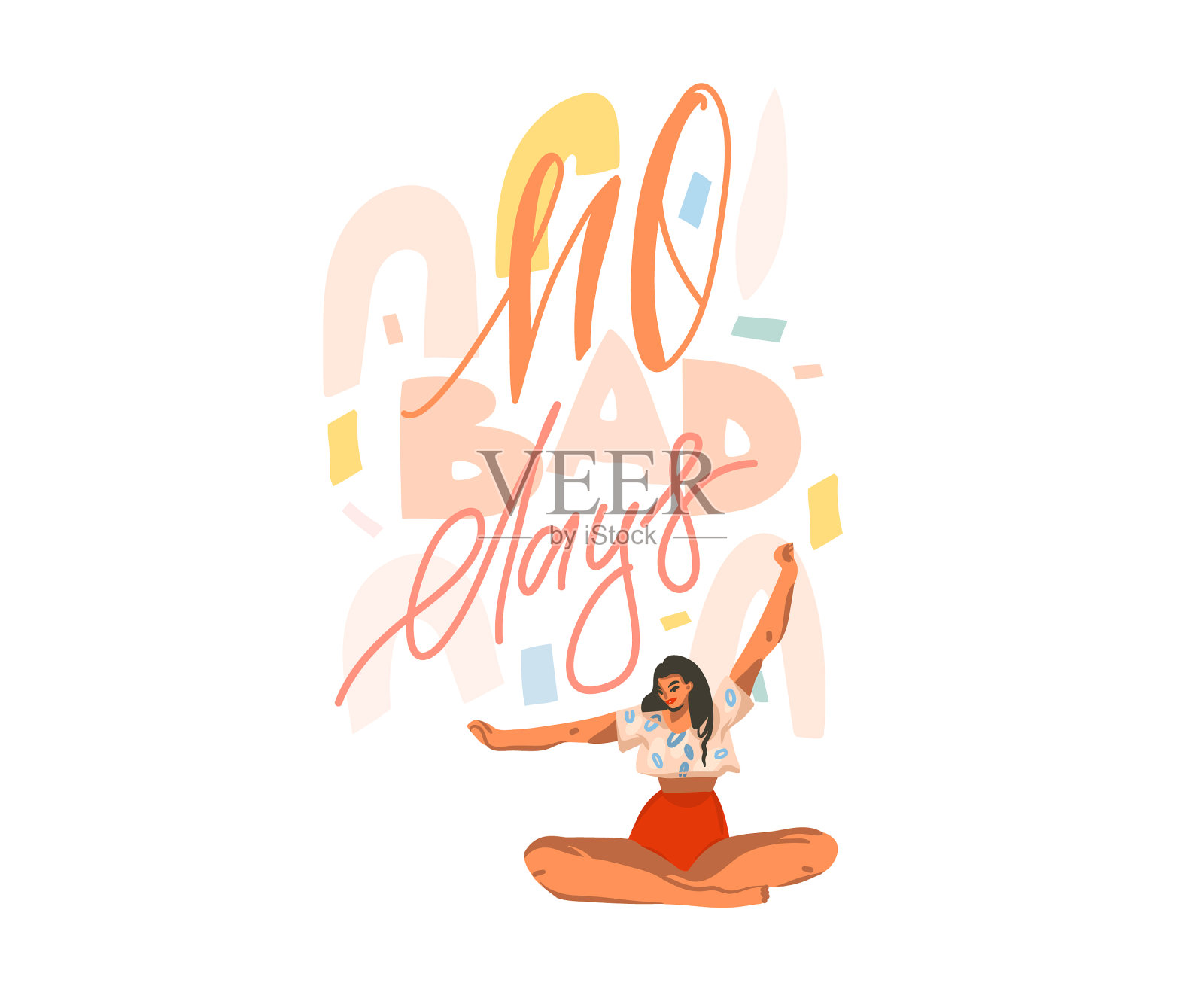 手绘抽象股票图形设计元素图片