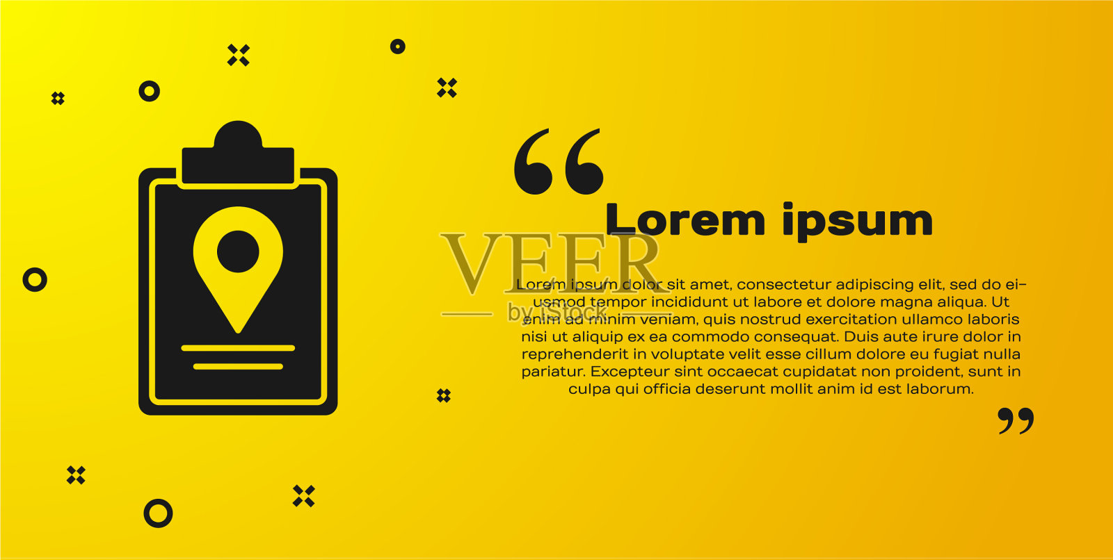 黑色折叠地图与位置标记图标插画图片素材