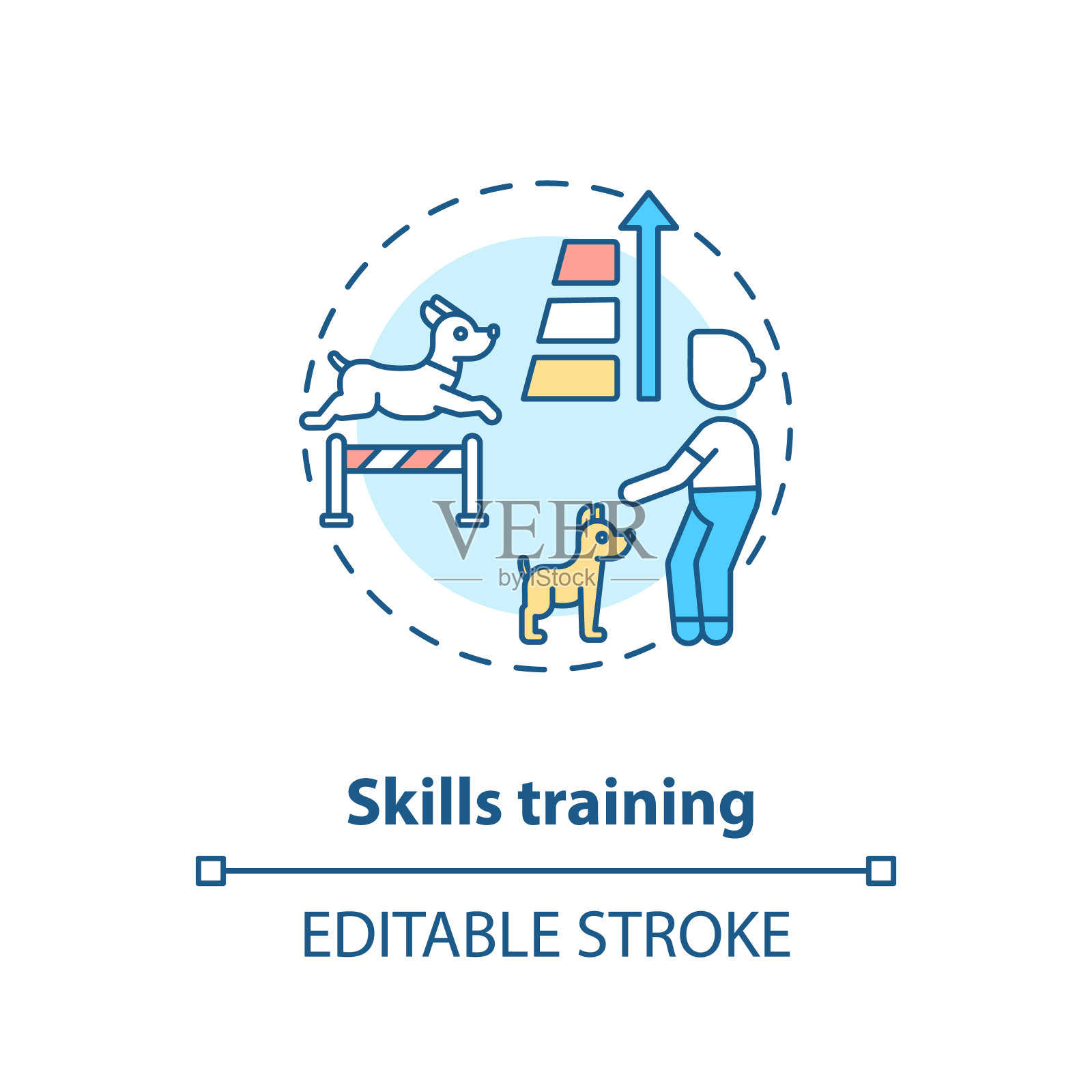 技能培训概念图标插画图片素材