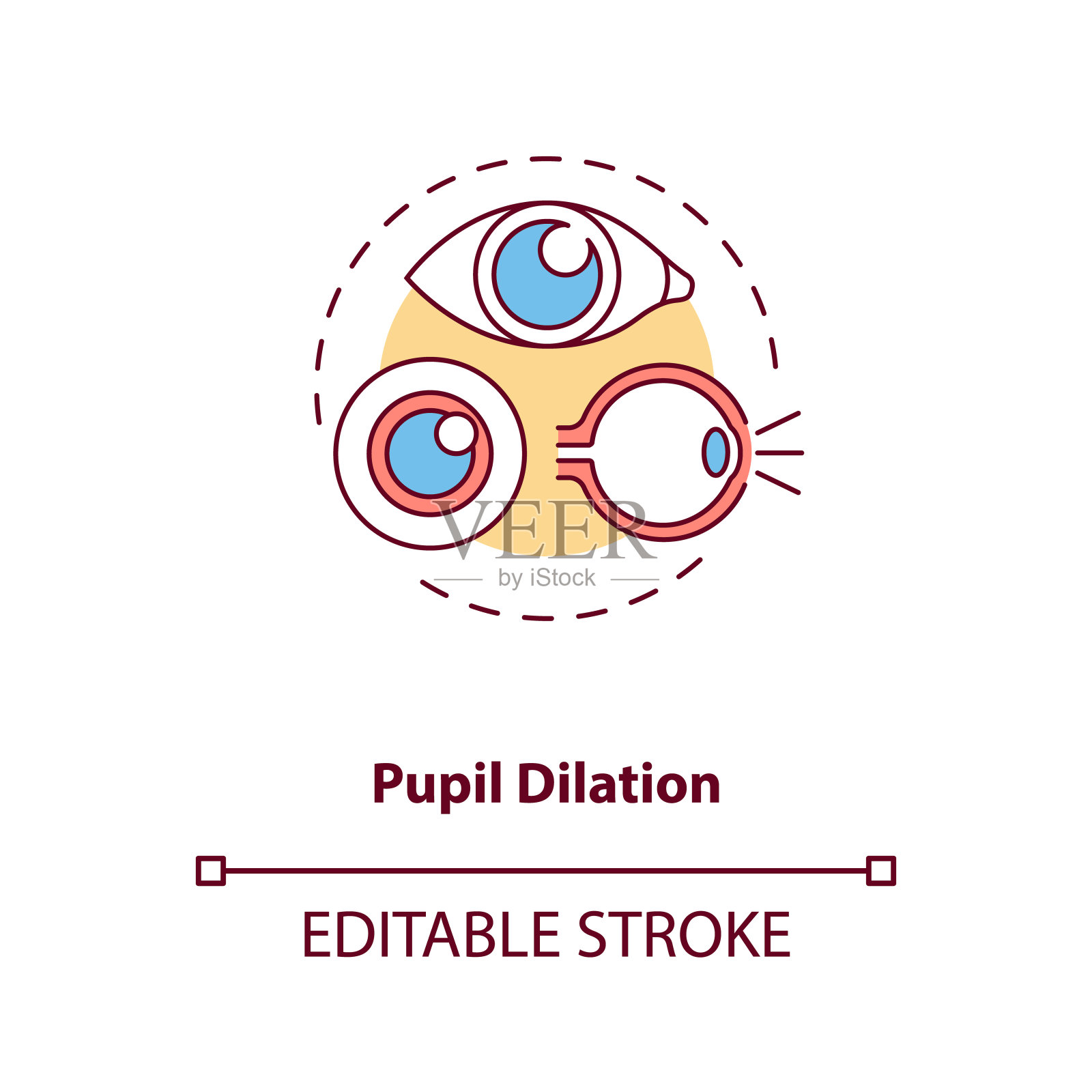 瞳孔扩张概念图标插画图片素材