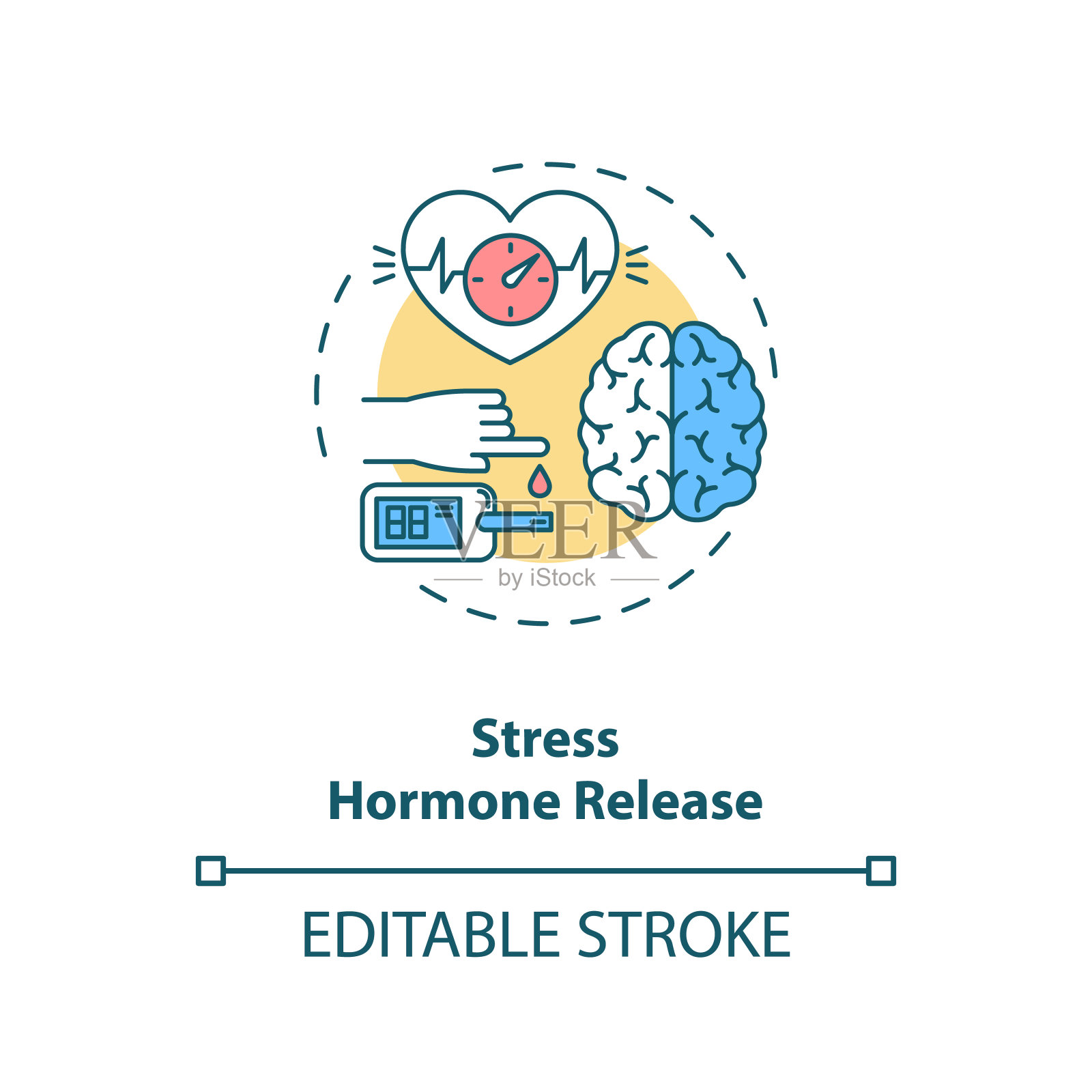 压力荷尔蒙释放概念图标插画图片素材