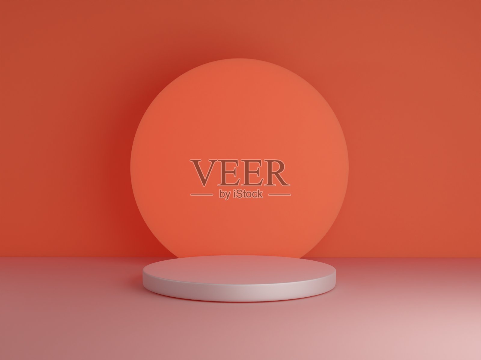 场景与讲台模拟展示在粉红色和极简主义风格与复制空间，3d渲染抽象背景设计照片摄影图片