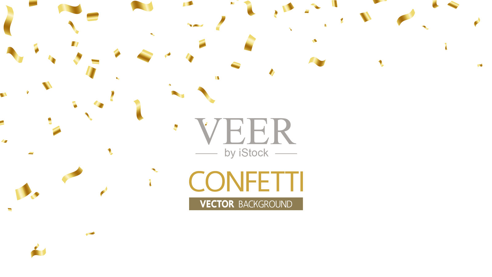 金色纸屑矢量插图背景设计元素图片