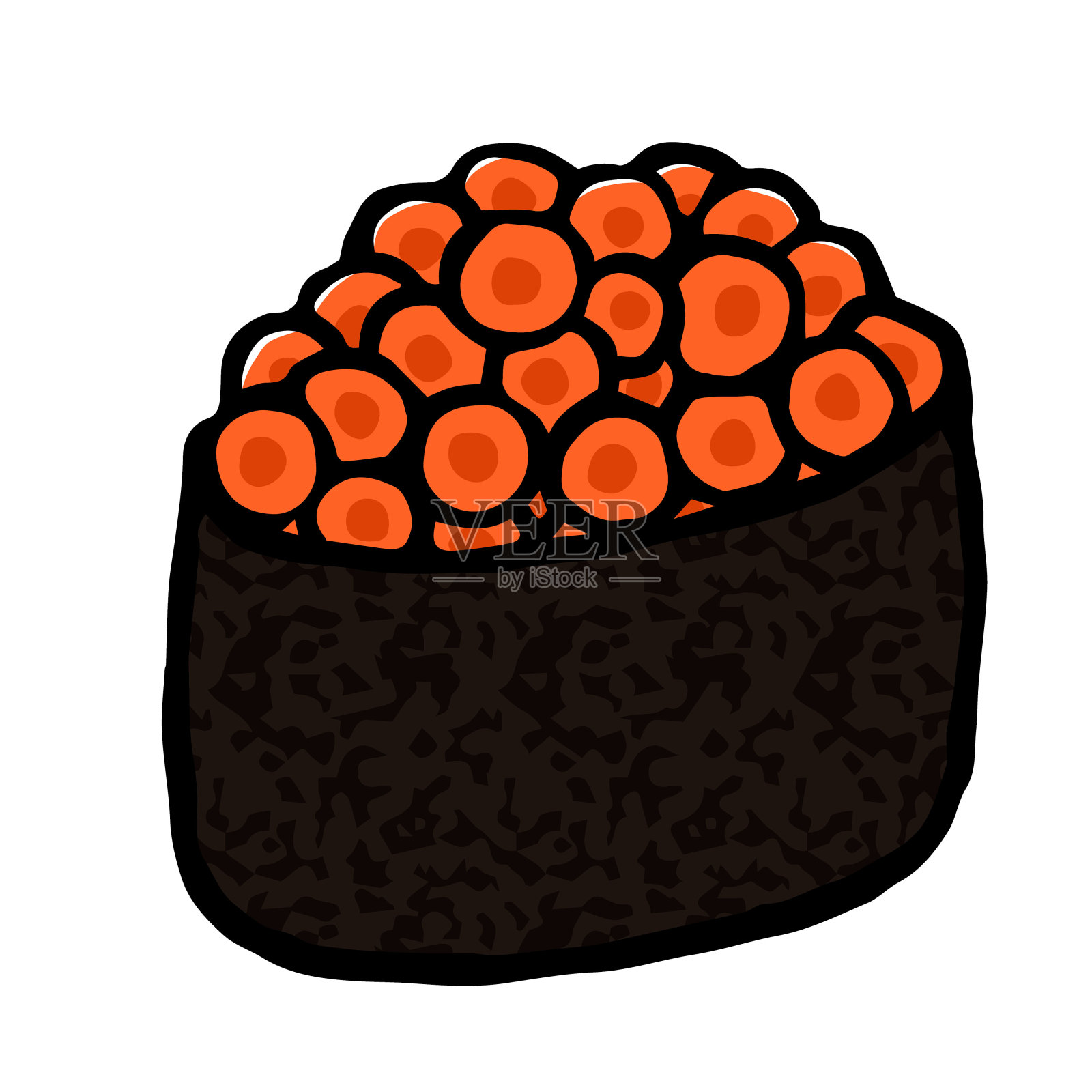 寿司屋的插画:像木刻版画一样的插画设计元素图片