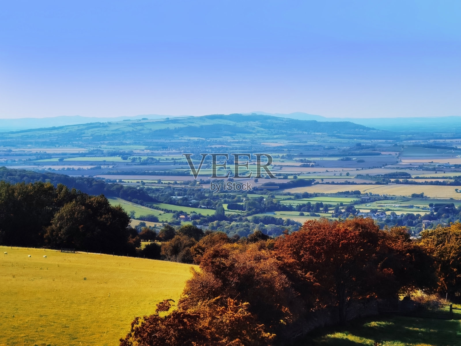 英国乡下的农田照片摄影图片