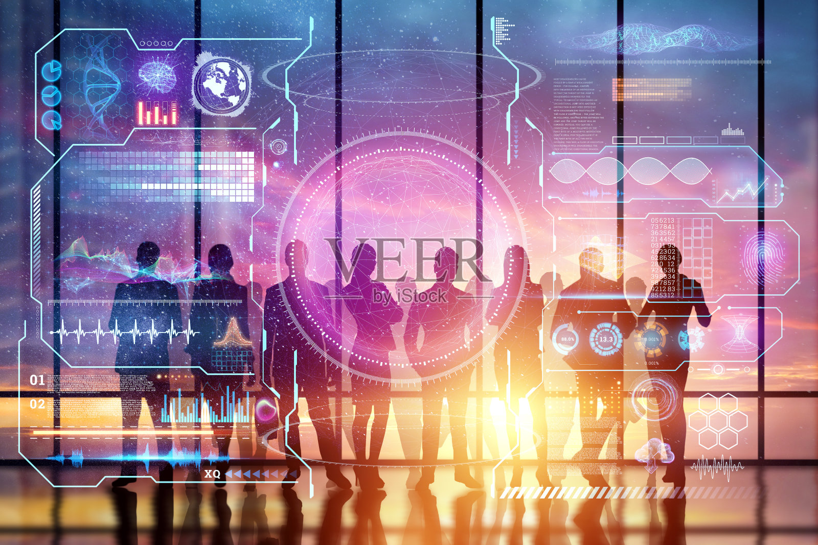 团队剪影办公室商务背景照片摄影图片