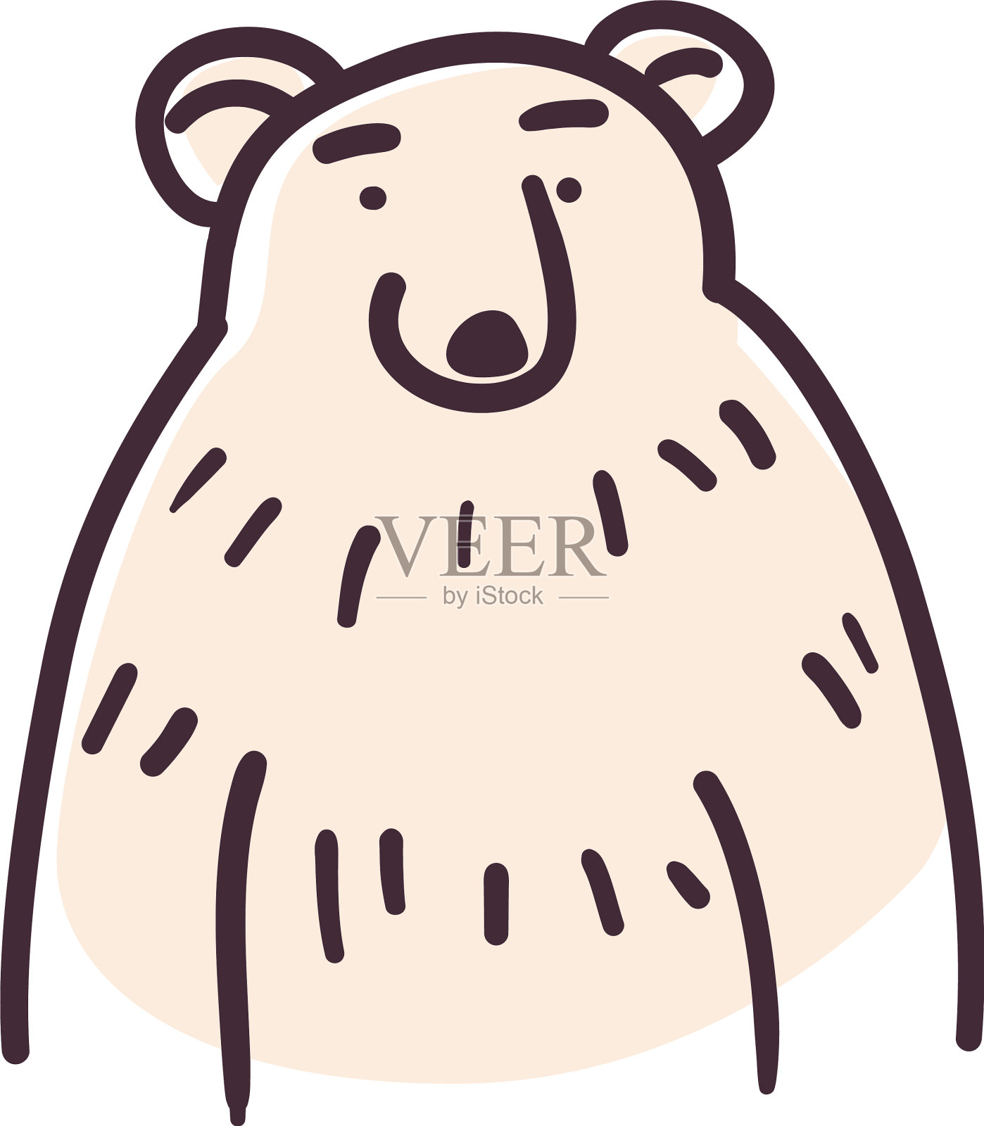 北极熊卡通平面风格的图标设计设计元素图片