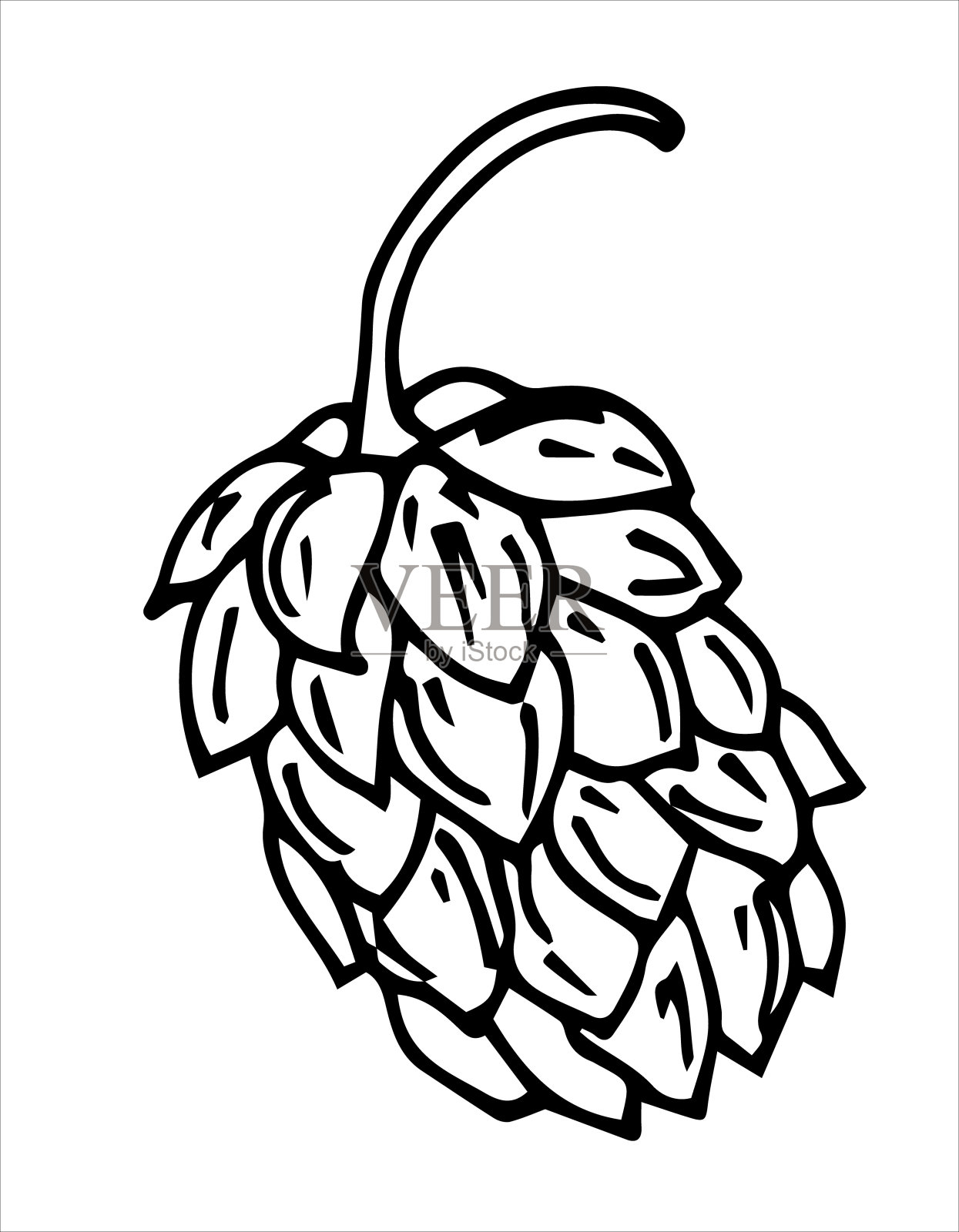 啤酒花轮廓风格设计元素海报卡片横幅矢量插图10月节日插画图片素材