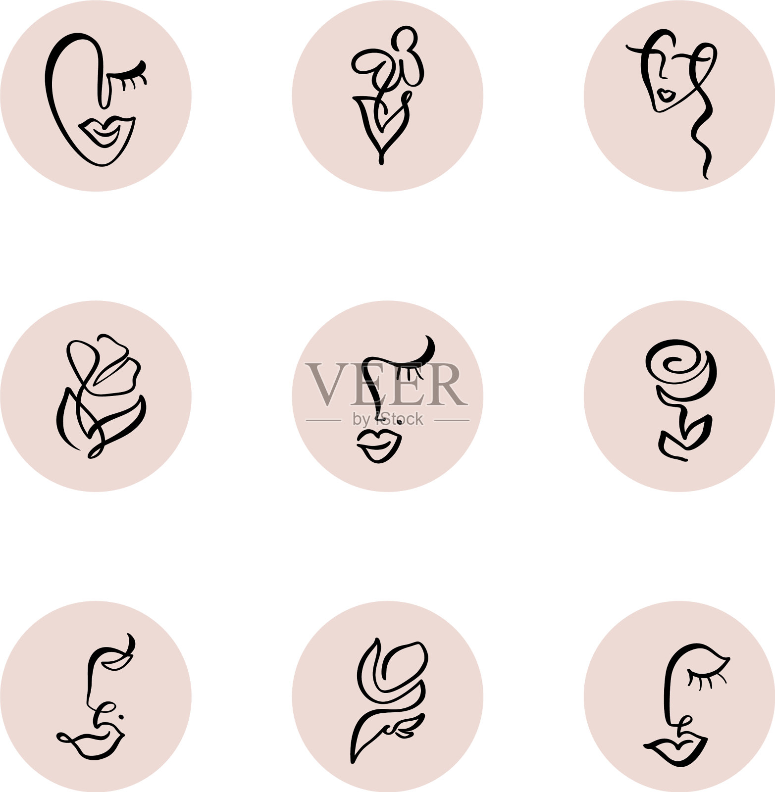 设置设计彩色模板图标和图标素材