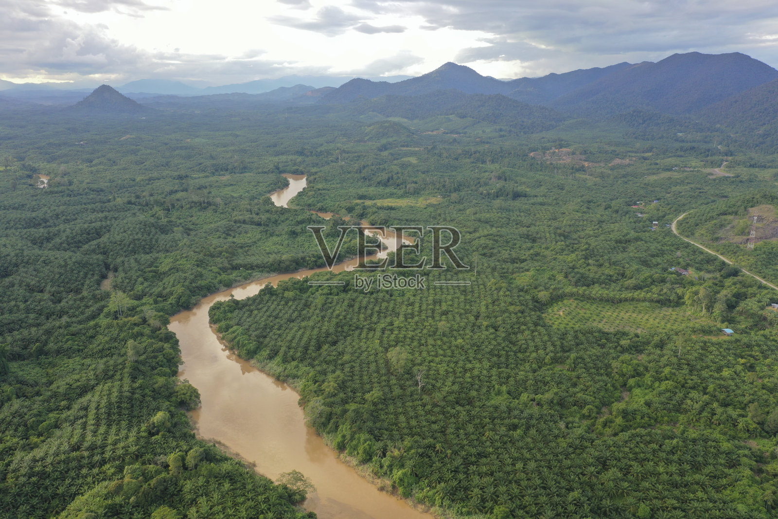 马来西亚热带雨林与婆罗洲原始丛林相望。照片摄影图片