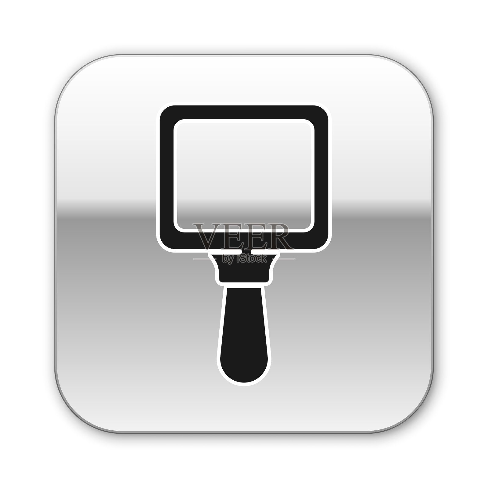 黑色手镜图标孤立在白色图标素材