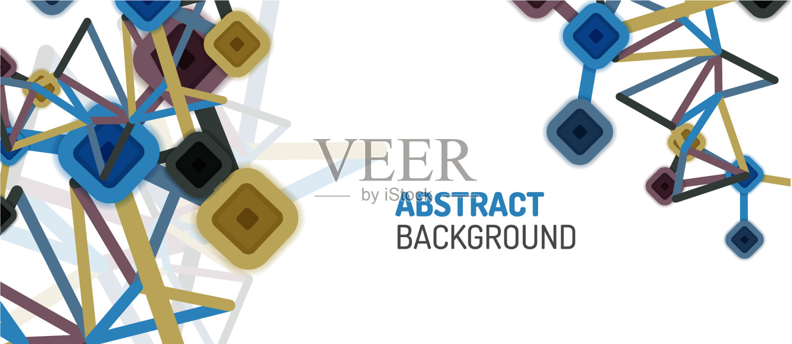 抽象的正方形网点连接方式插画图片素材