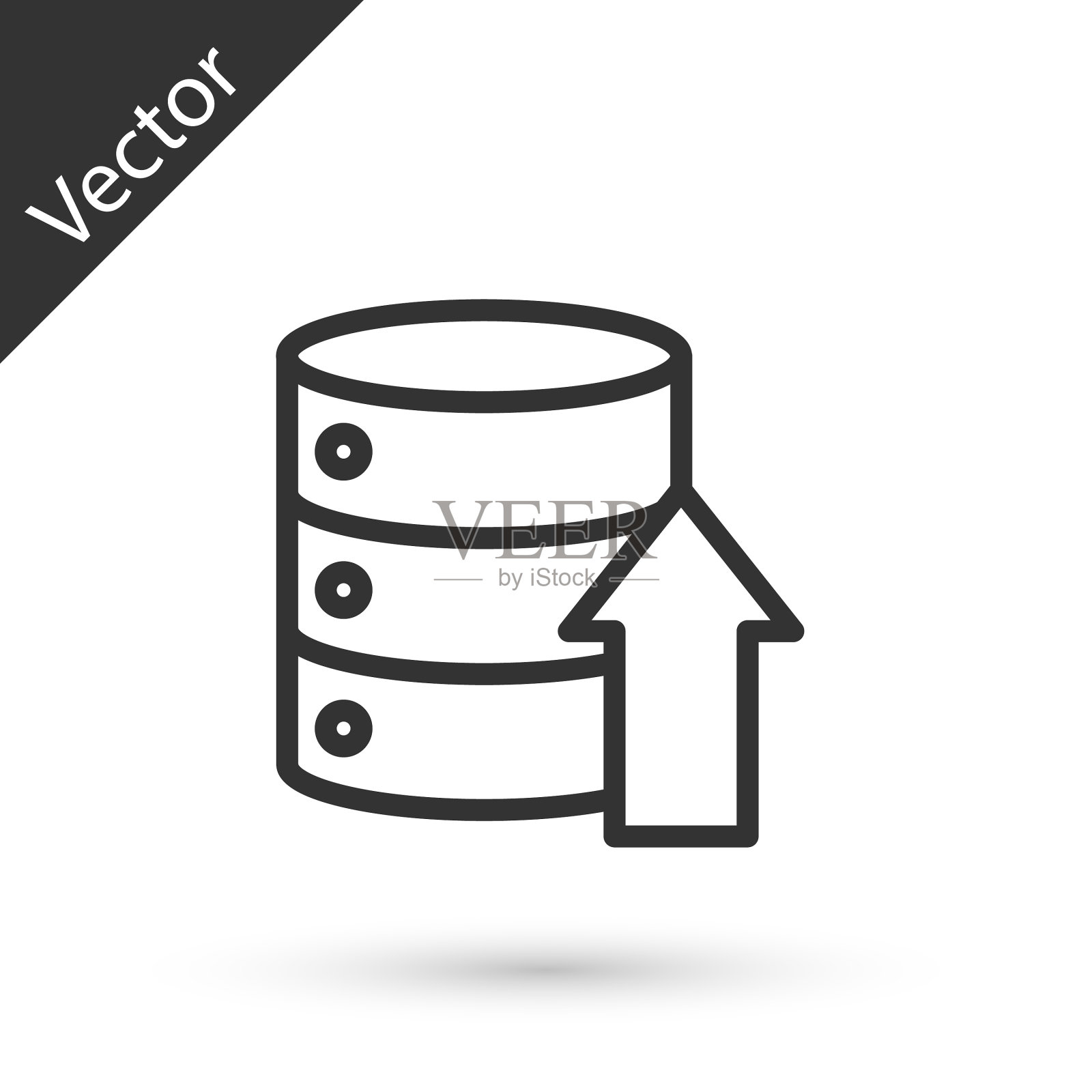 灰色线服务器数据web主机图标隔离插画图片素材