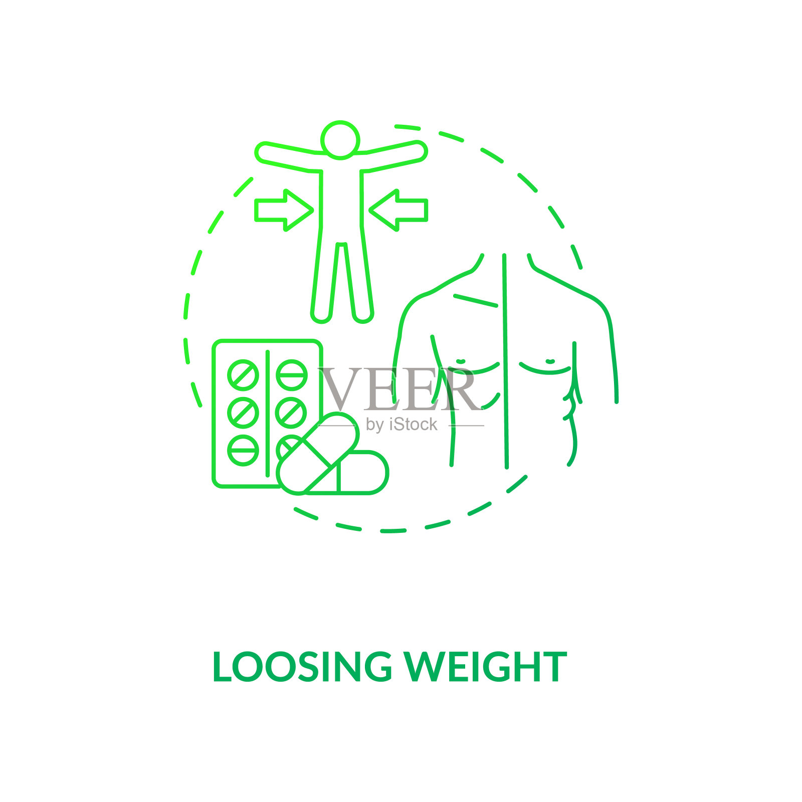减肥概念图标插画图片素材