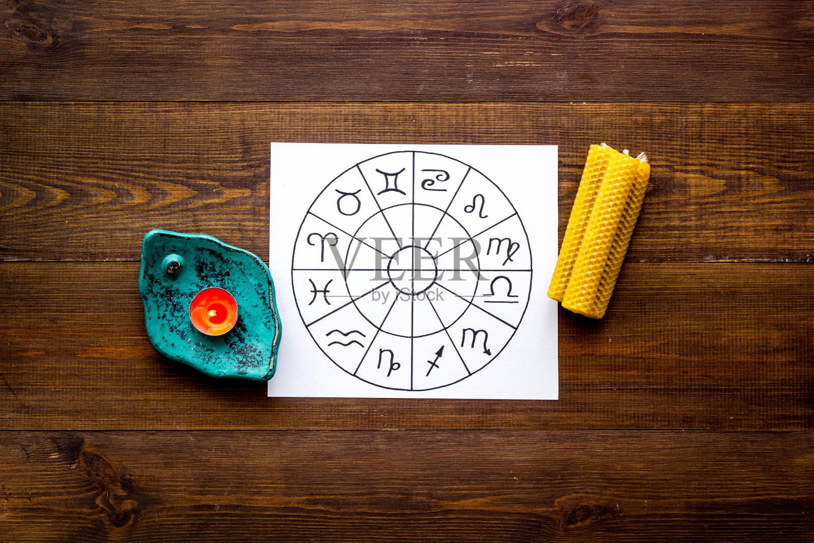 工作场所的黄道十二宫符号照片摄影图片