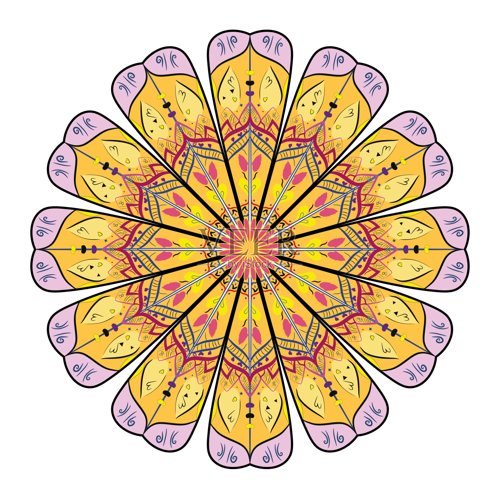 曼陀罗花的图案插画图片素材