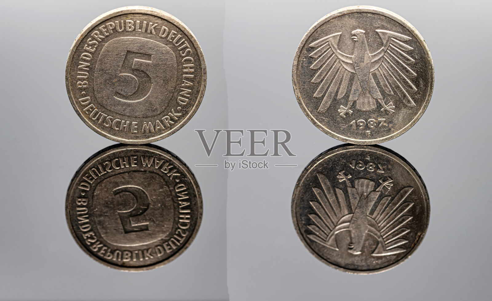 两面都是德国马克硬币照片摄影图片