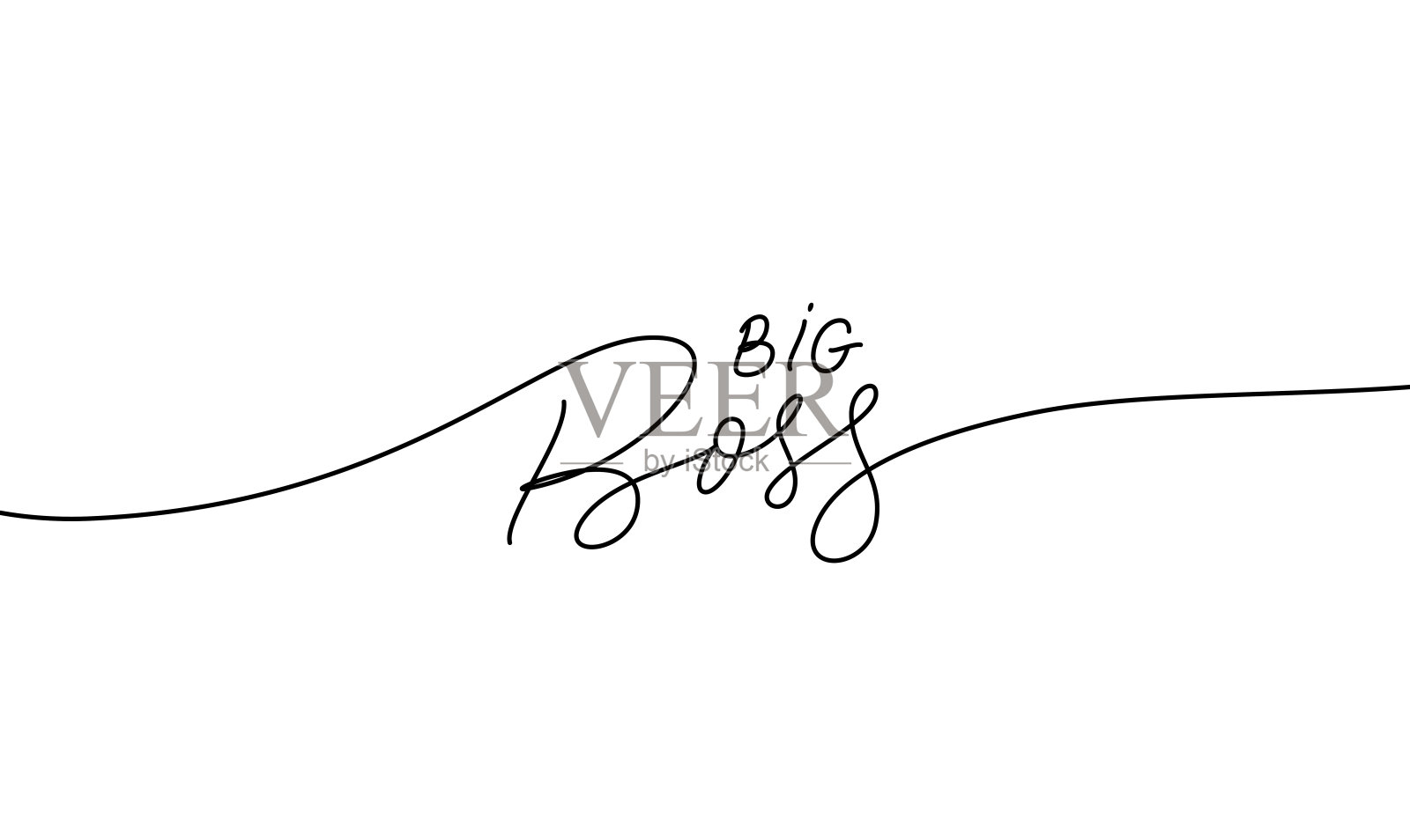 大老板手绘线条字体，矢量排版引用。矢量轮廓书法孤立在白色的背景。设计元素图片