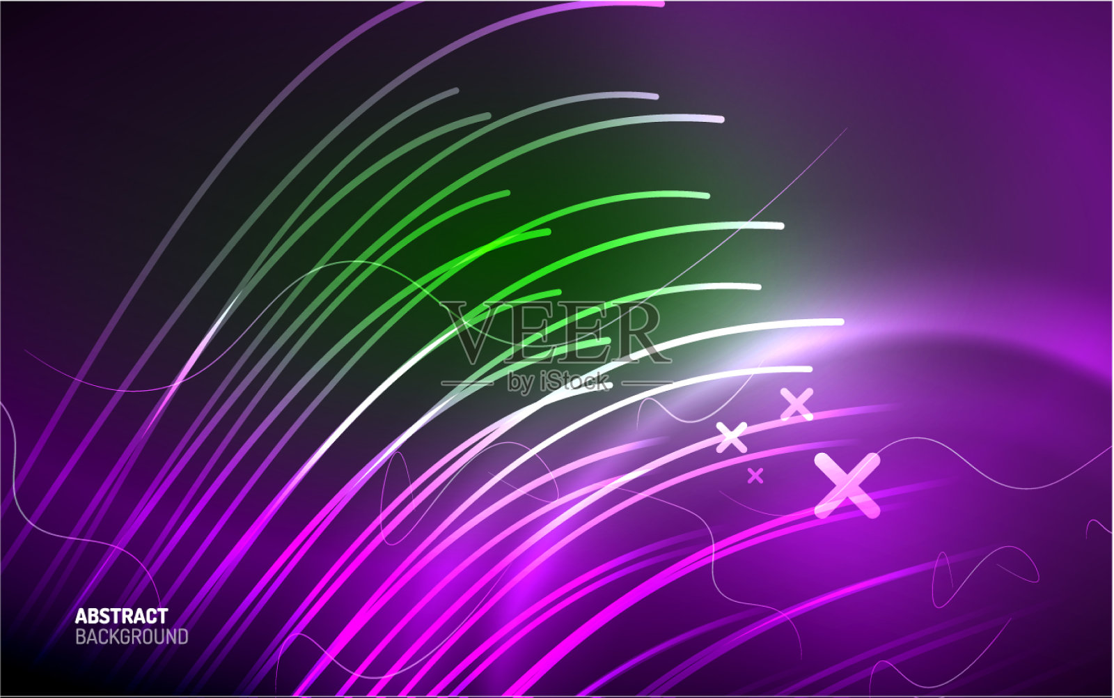 抽象背景-霓虹线设计插画图片素材