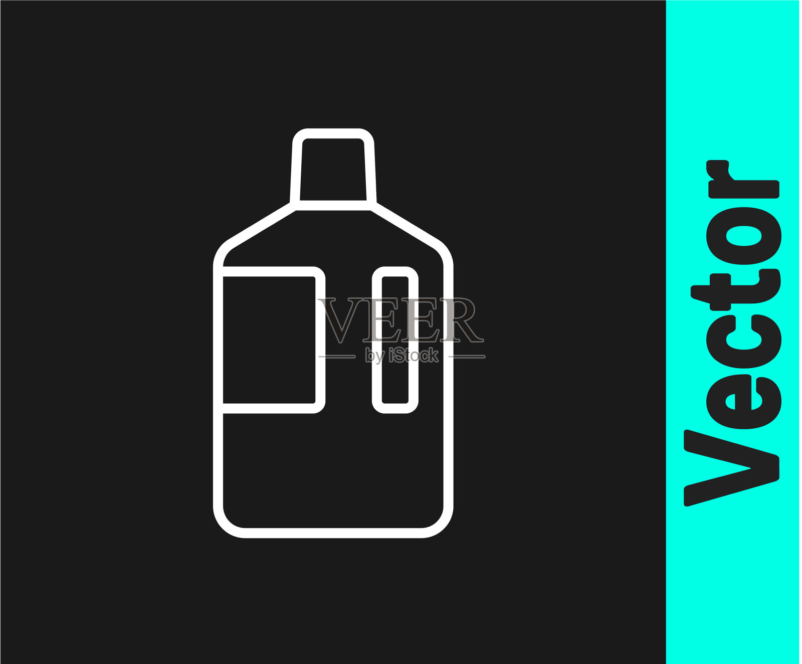 白色线条的大瓶子上有清水的图标插画图片素材