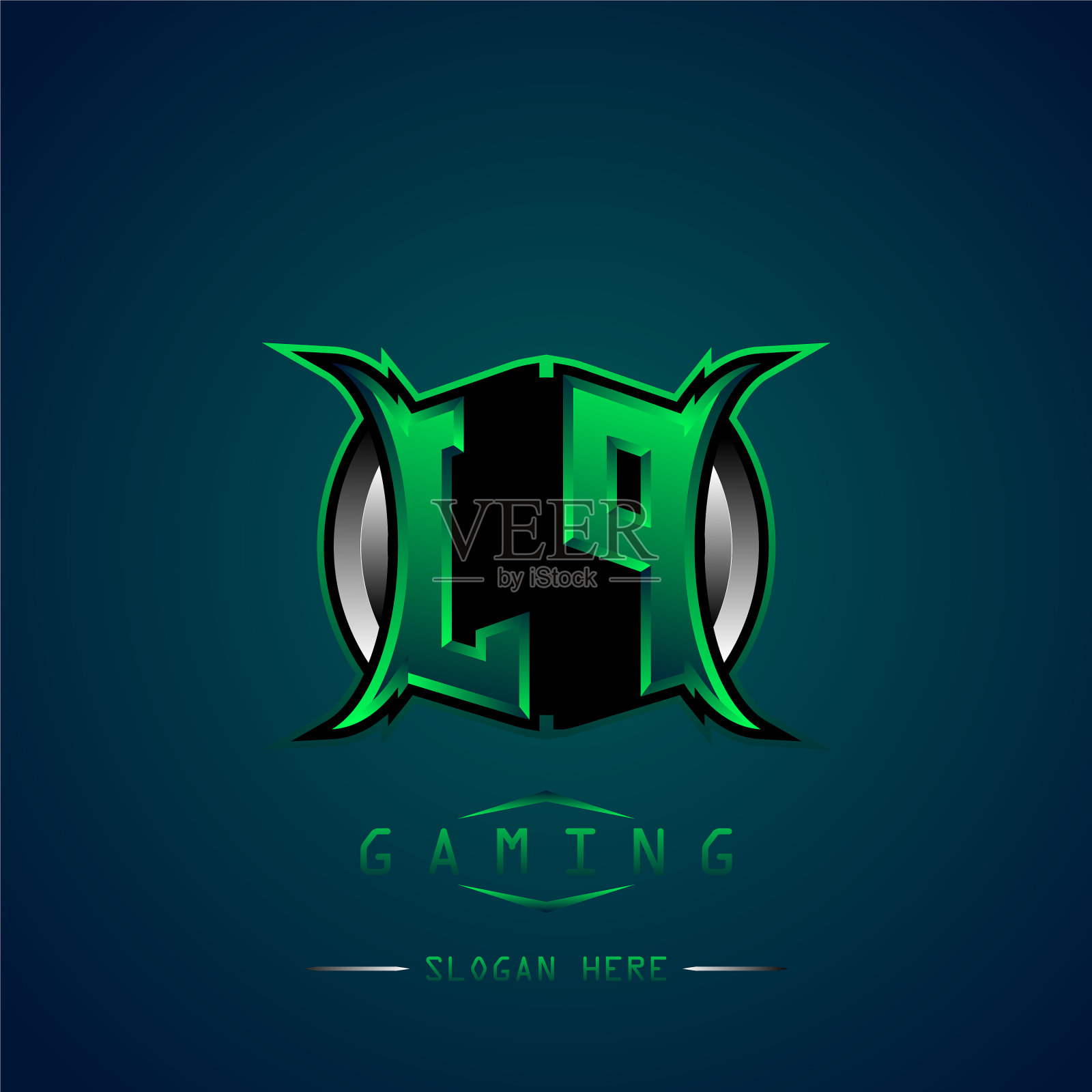 Jp最初设计的标志风格很酷的游戏标志插画图片素材