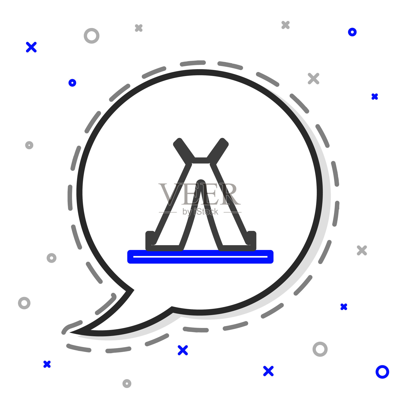 排列传统的印度帐篷或棚屋图标插画图片素材