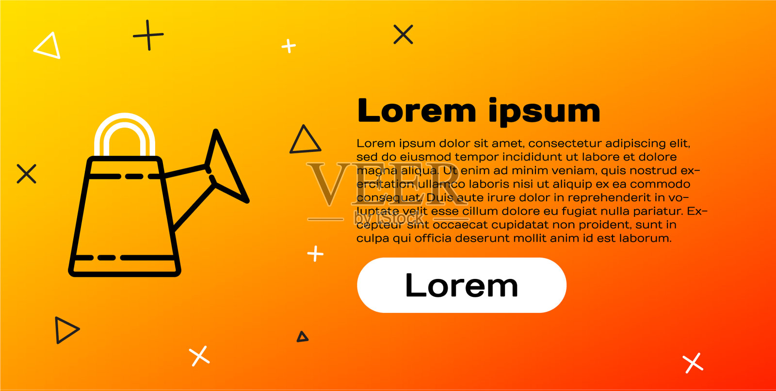 线喷壶图标孤立在黄色插画图片素材