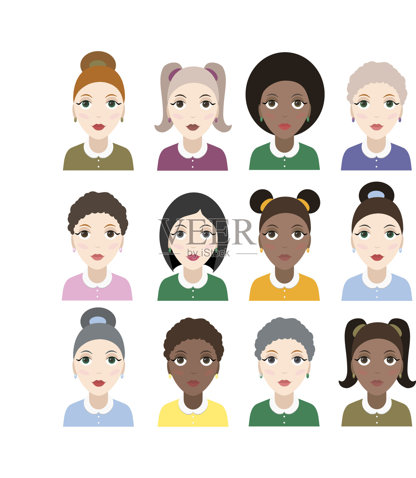 女性群体多样性插画图片素材