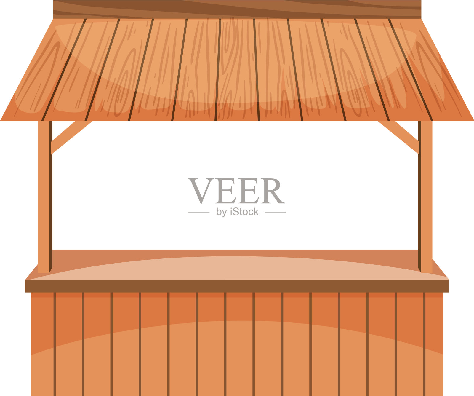 白色背景上的木制小贩设计元素图片