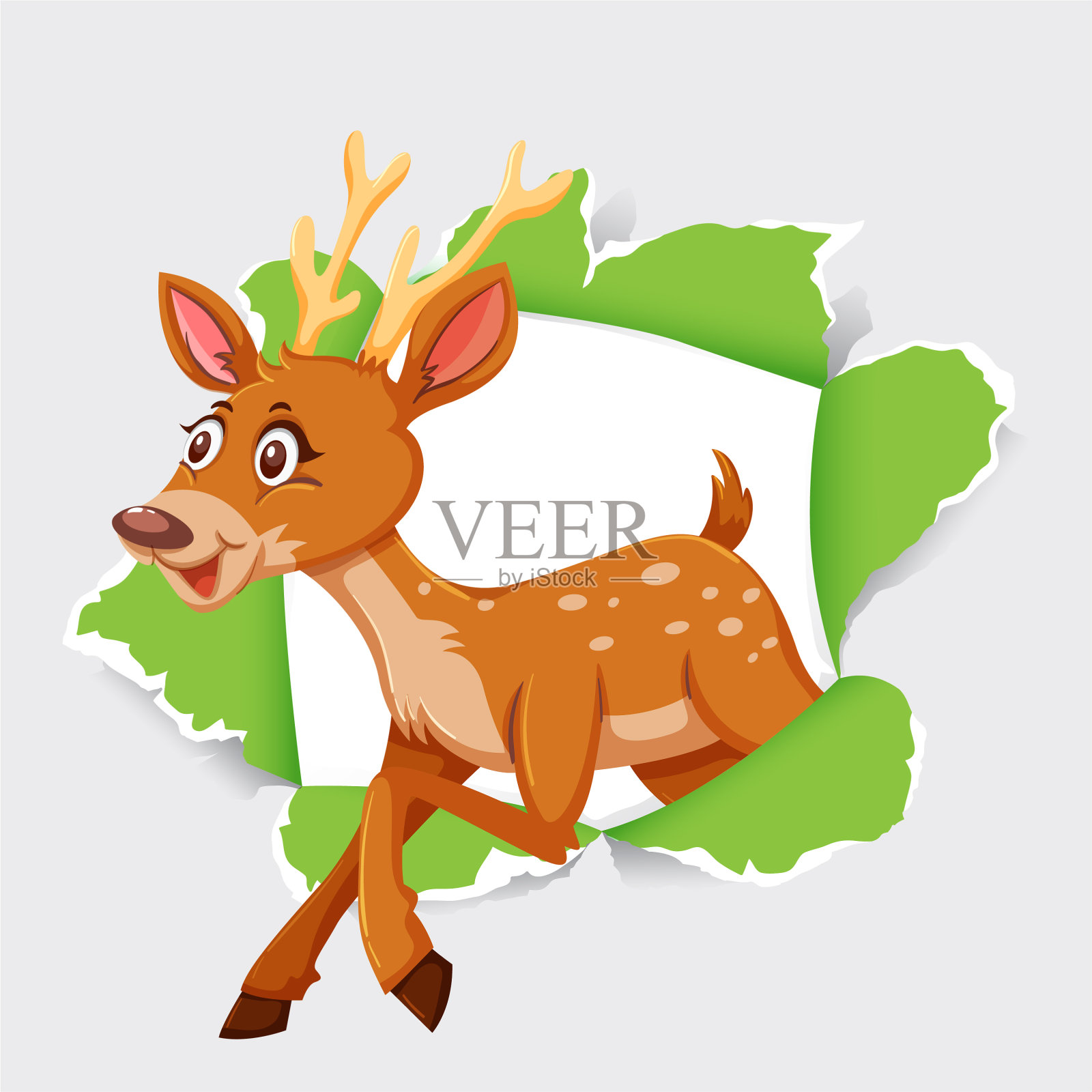 背景模板设计与野鹿上插画图片素材