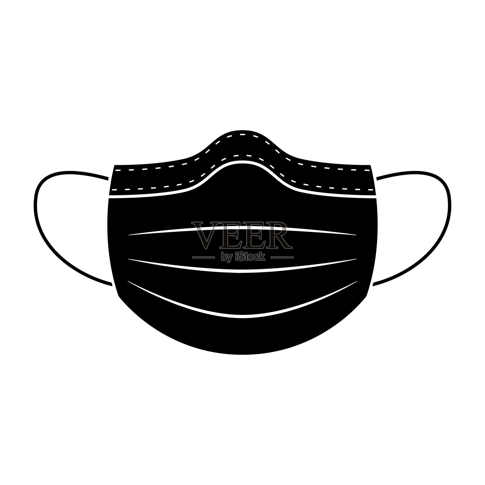 医用口罩图标。孤立。矢量插图。插画图片素材