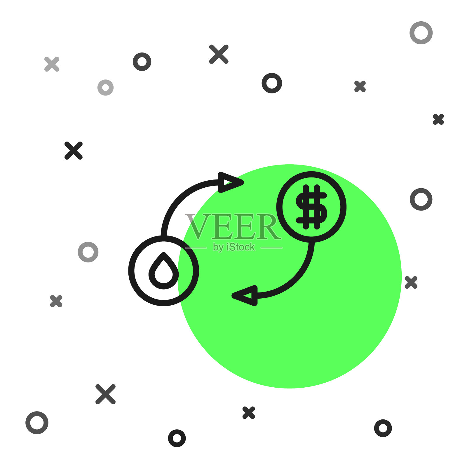 黑线换油换水转换插画图片素材