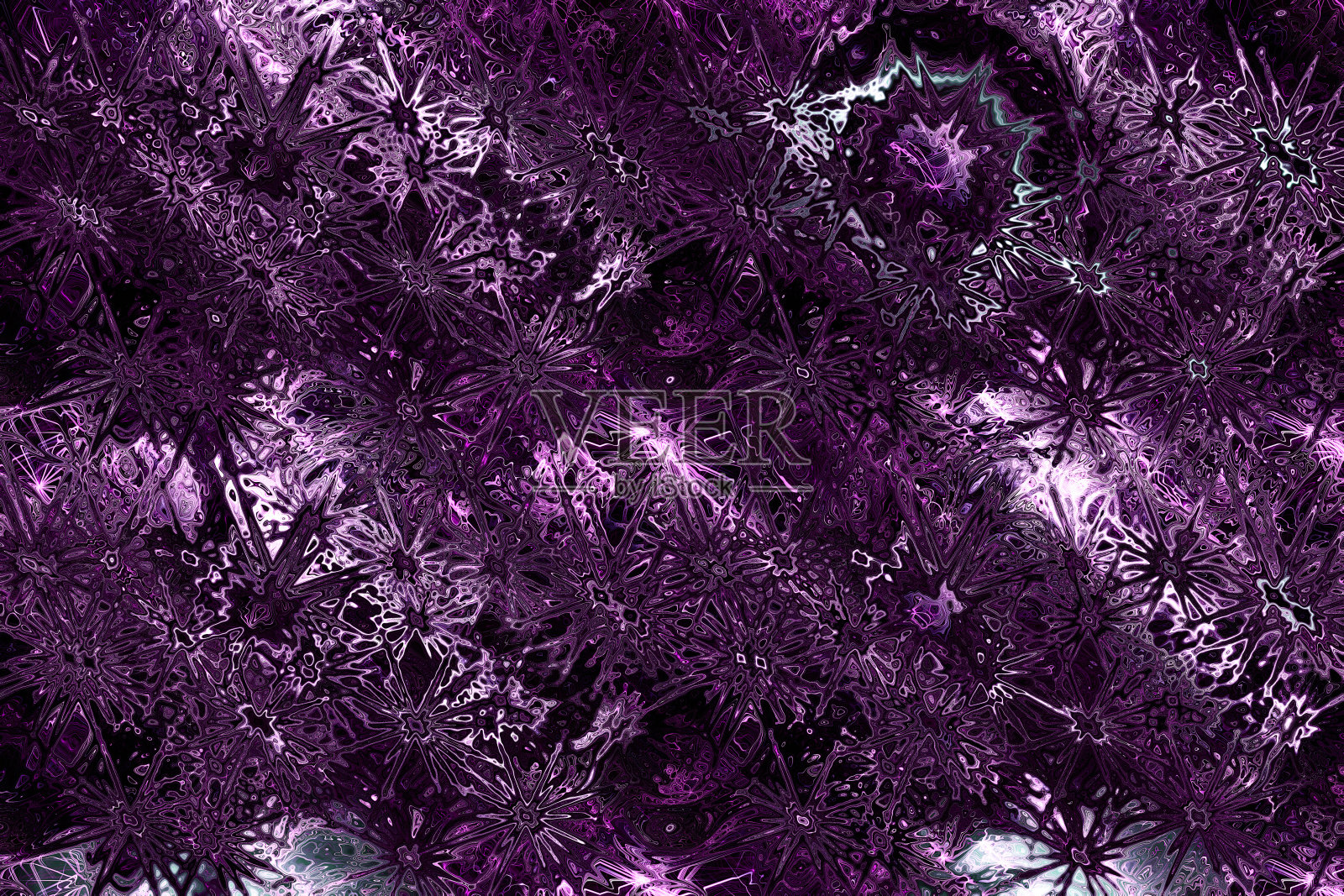 紫色程式化的病毒形状作为抽象斑点混沌背景。照片摄影图片