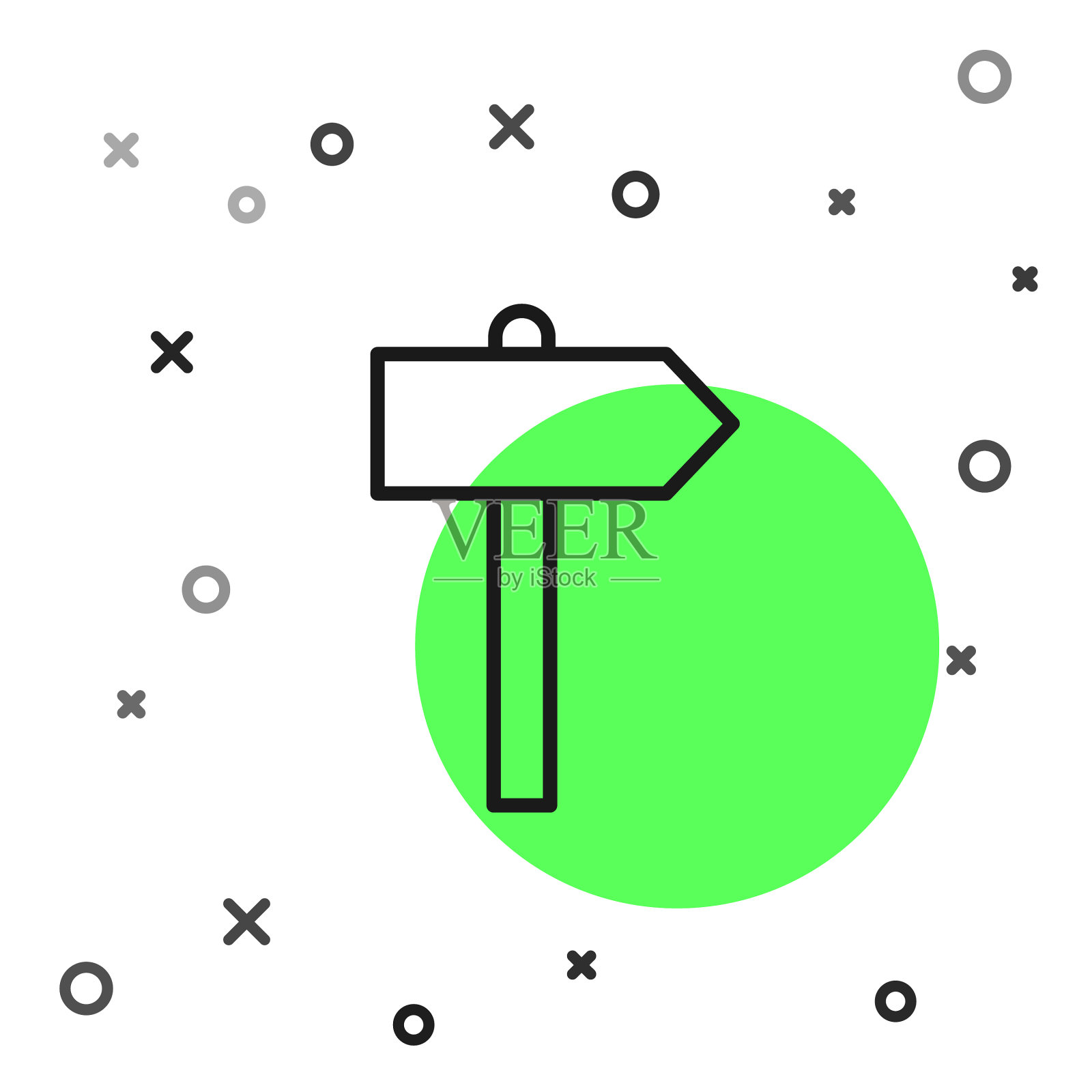 黑线道路交通标志路标图标插画图片素材