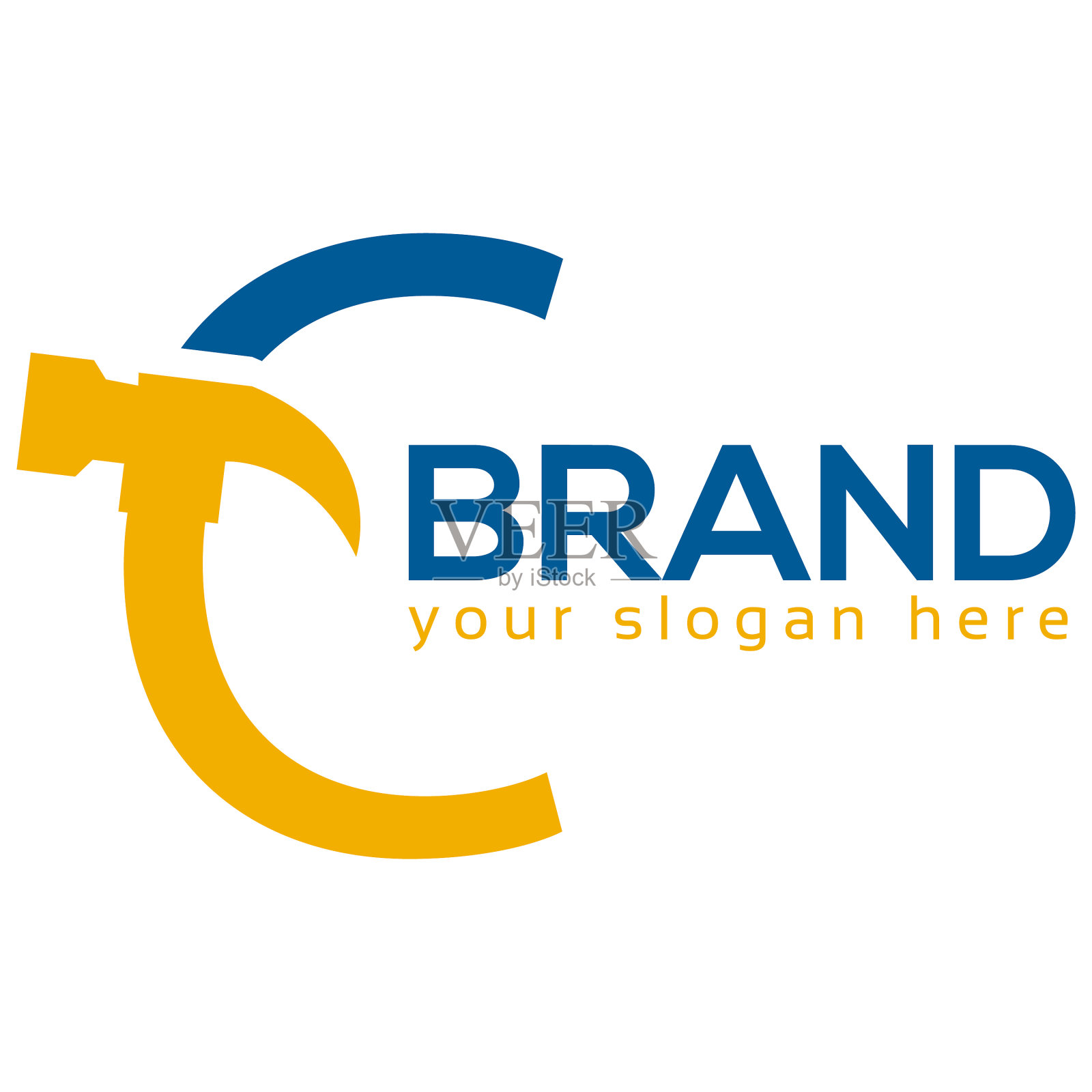 字母c锤标志平面设计插画图片素材