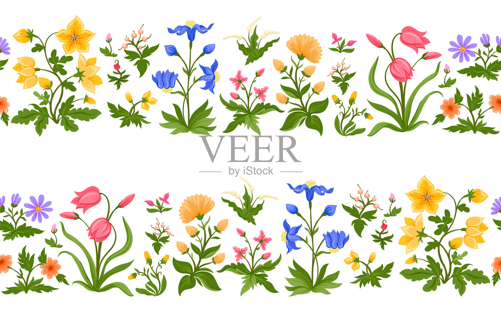 传统莫卧儿主题幻想花在复古插画图片素材