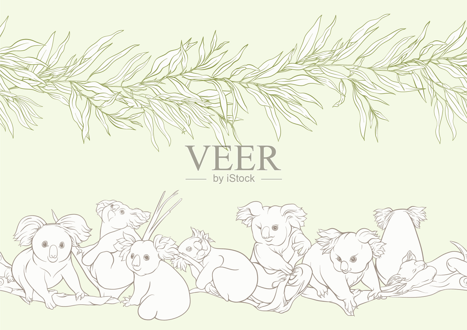 考拉熊无缝图案插画图片素材