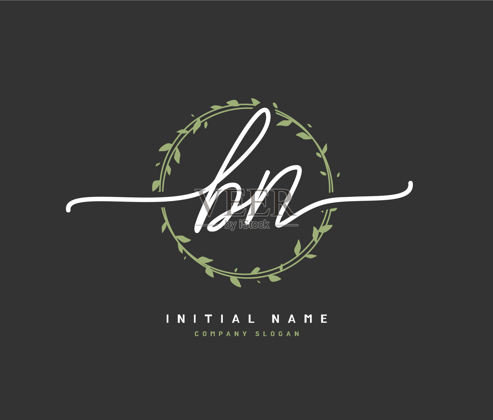 bn美初始标识手写标识的插画图片素材