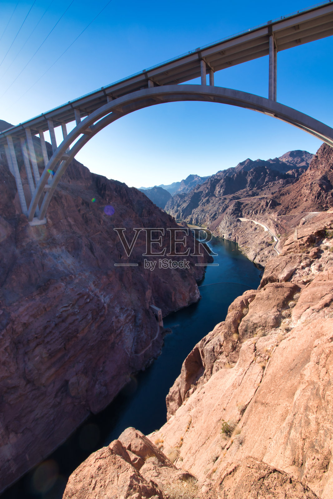 来自内华达州胡佛大坝的胡佛桥。照片摄影图片
