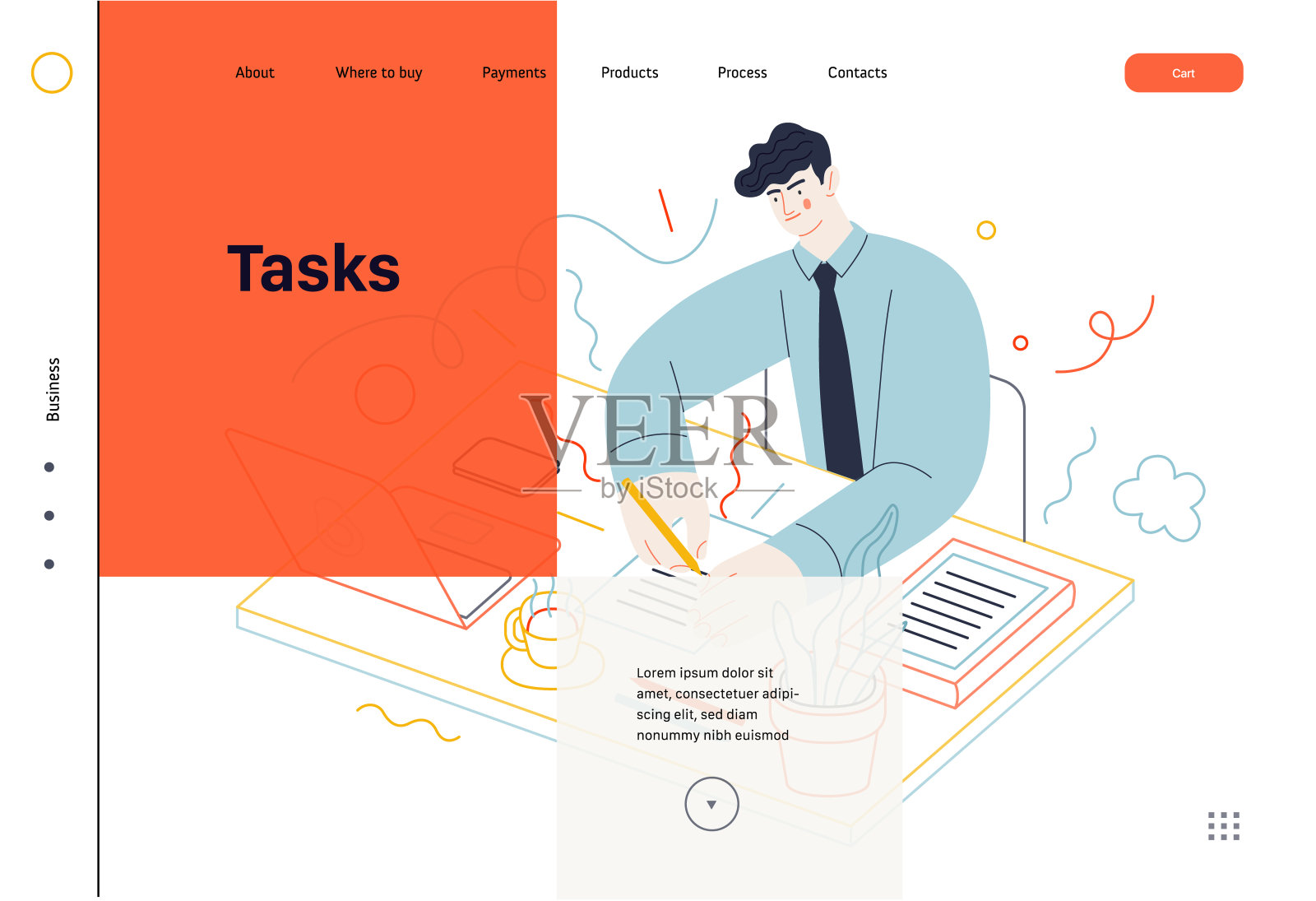 业务主题-任务，网页模板设计模板素材