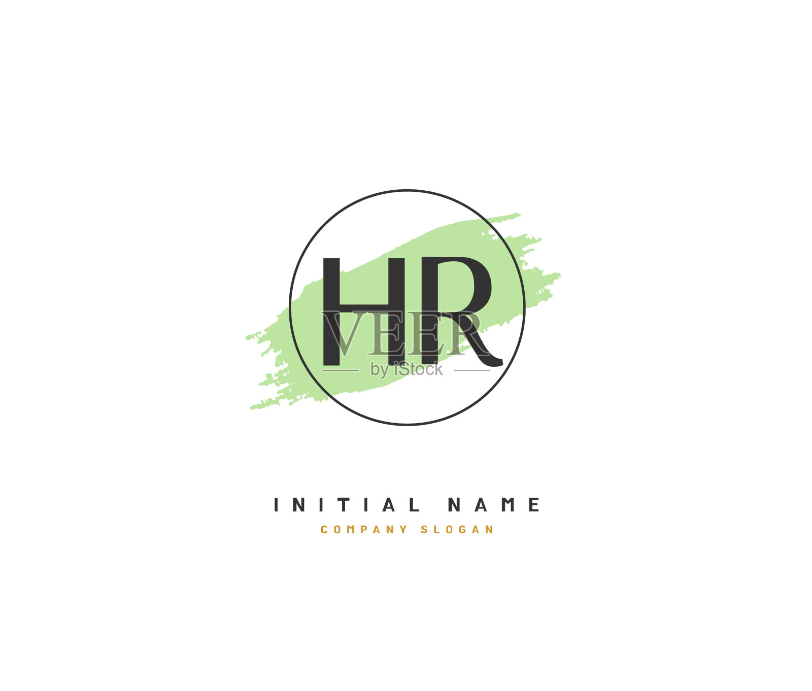 hr美hr初审logo手写logo的插画图片素材