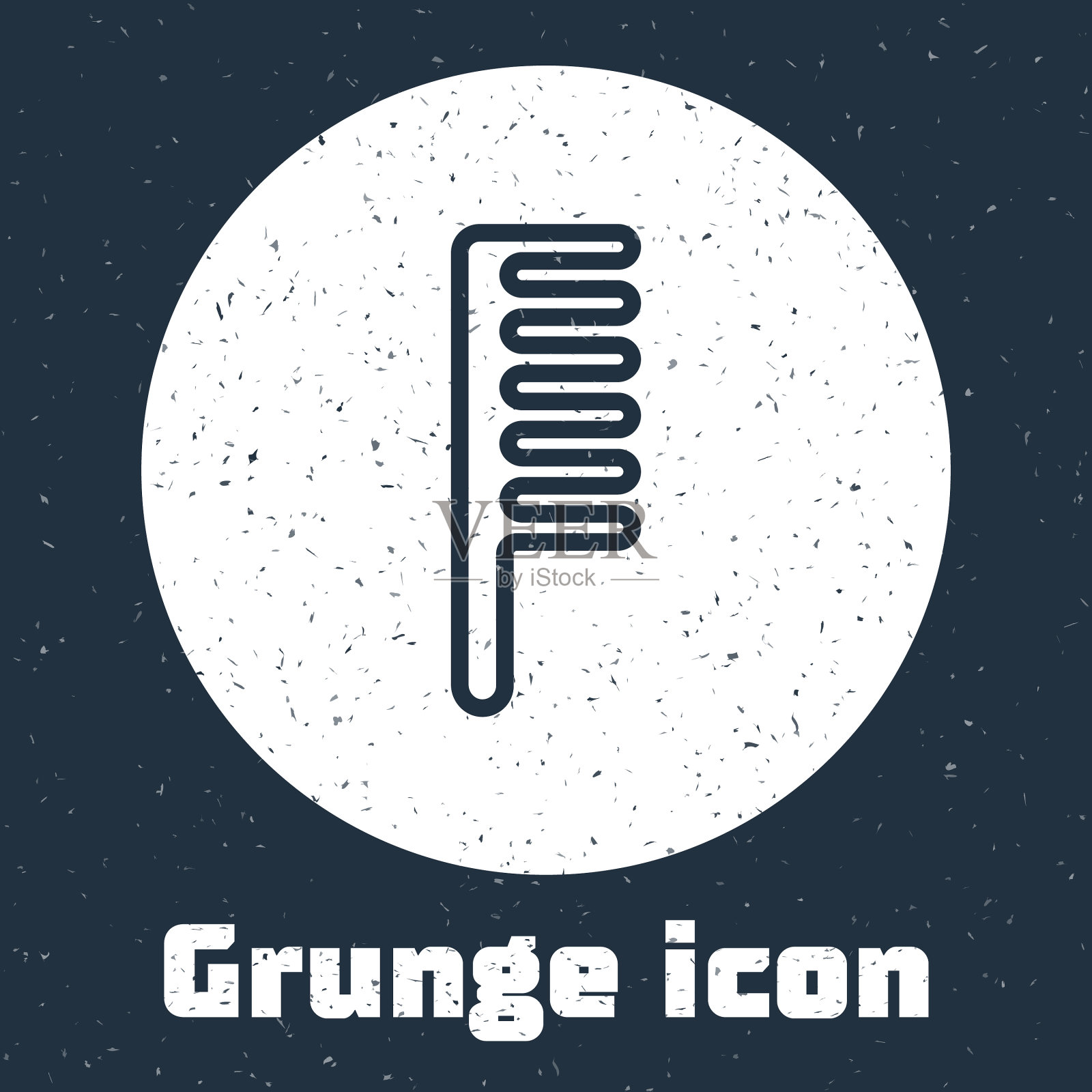 Grunge线毛刷图标孤立在灰色插画图片素材