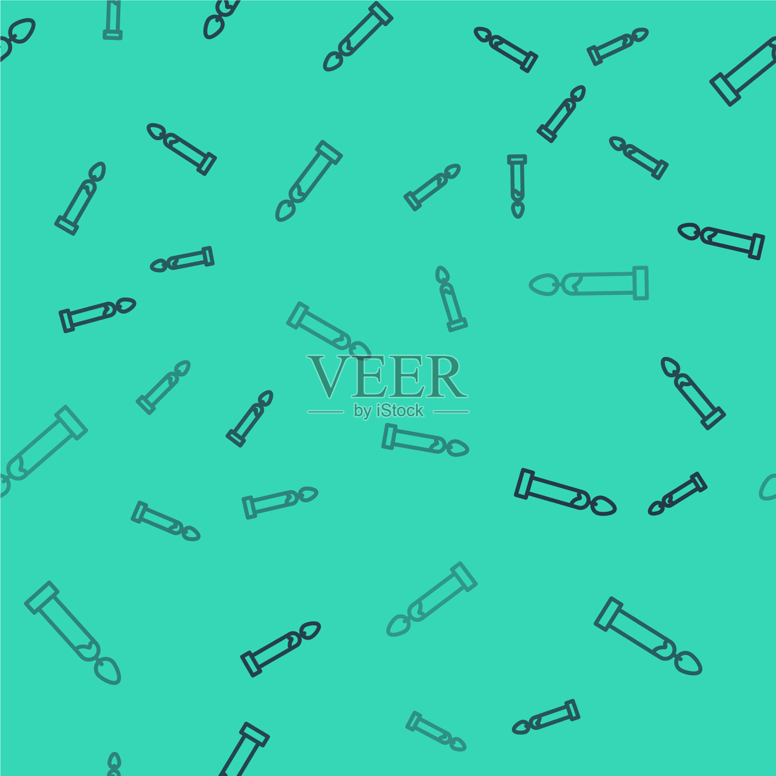 黑线燃烧的蜡烛图标孤立无缝插画图片素材