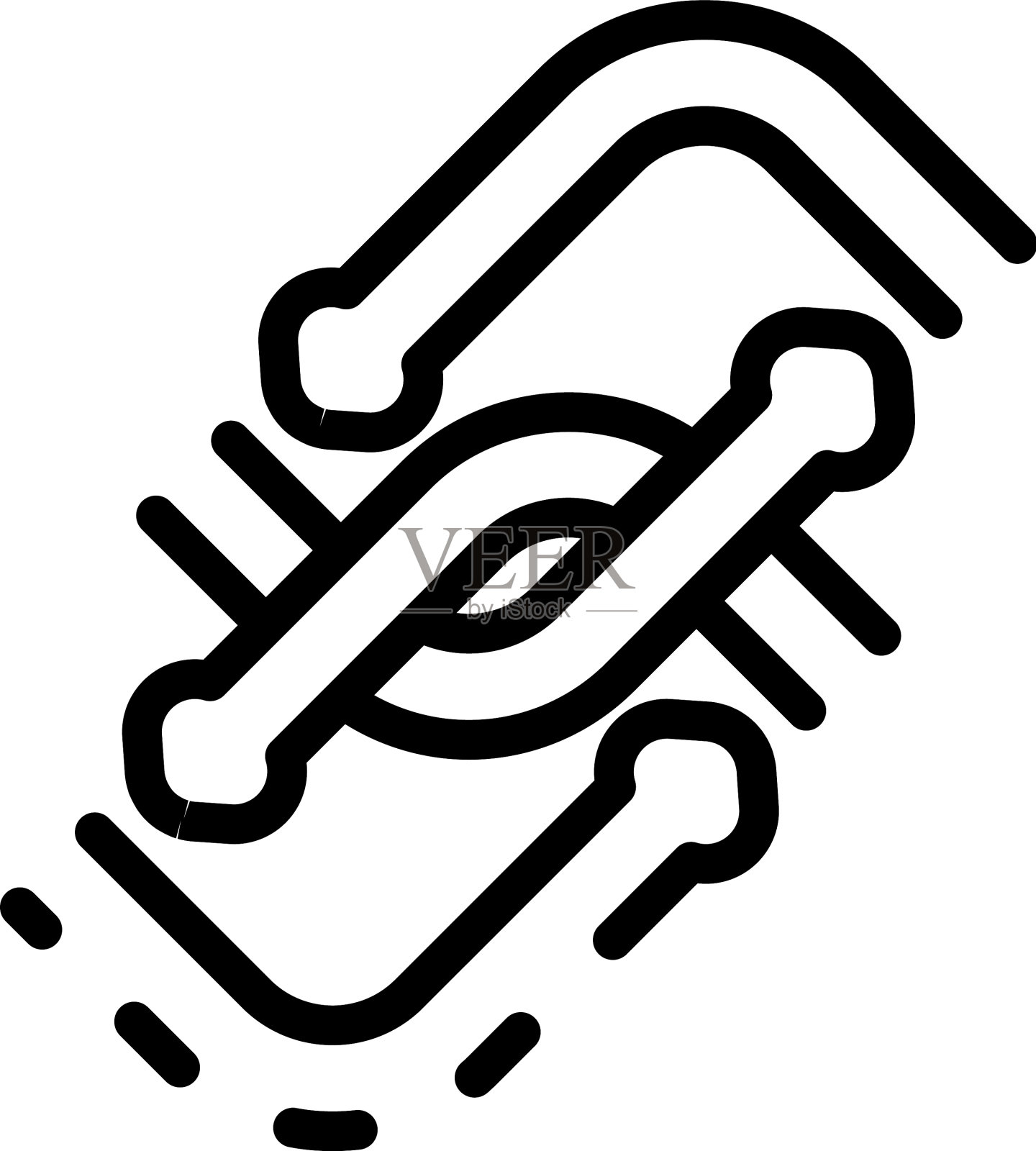 两个链接图标轮廓样式插画图片素材